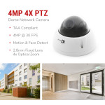 IC Real Time 4MP 4x PTZ Dome Network Camera IPFX-P4004-W1