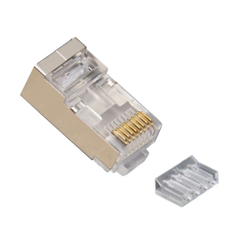 Platinum Tools Shielded Cat6 2 pc. Round-Solid 3-Prong with Liner Connector 106208C-10/CLAMSHELL