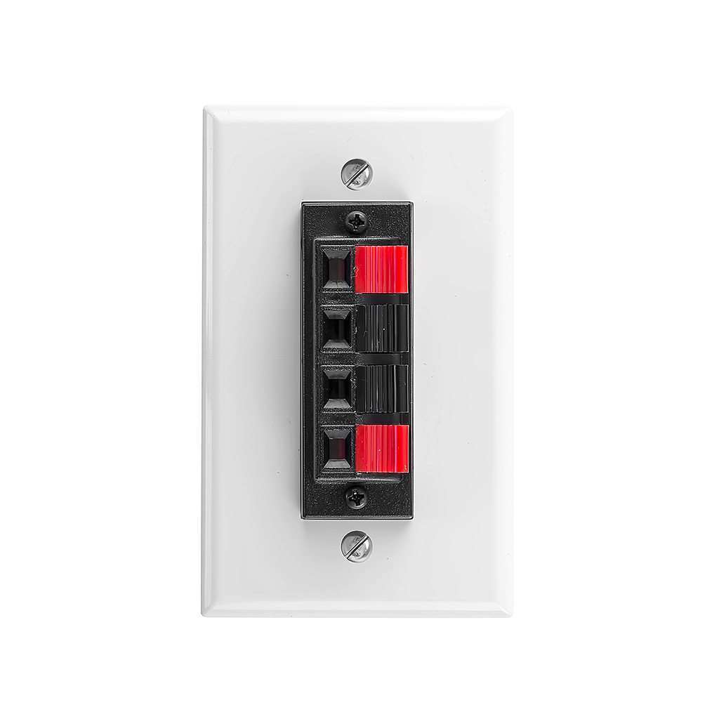 Karbon A/V 2 Terminal Spring Clip Wall Plate for Audio Speakers K1147