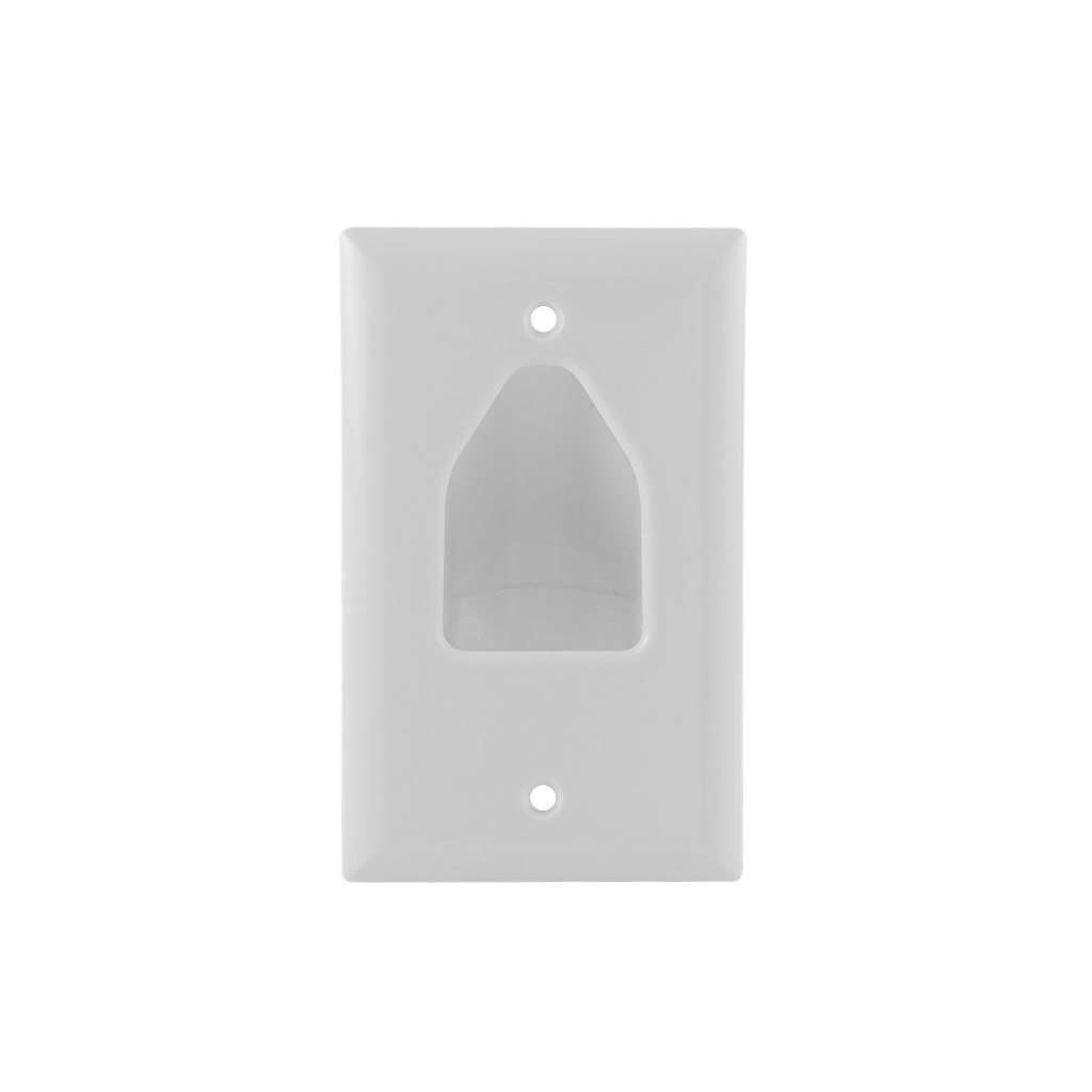 DataComm 1-Gang  Cable Wall Plate White 45-0001-WH