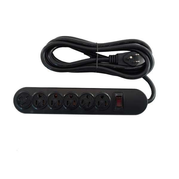 6 Outlet Power Strip with 9FT Cord - Black