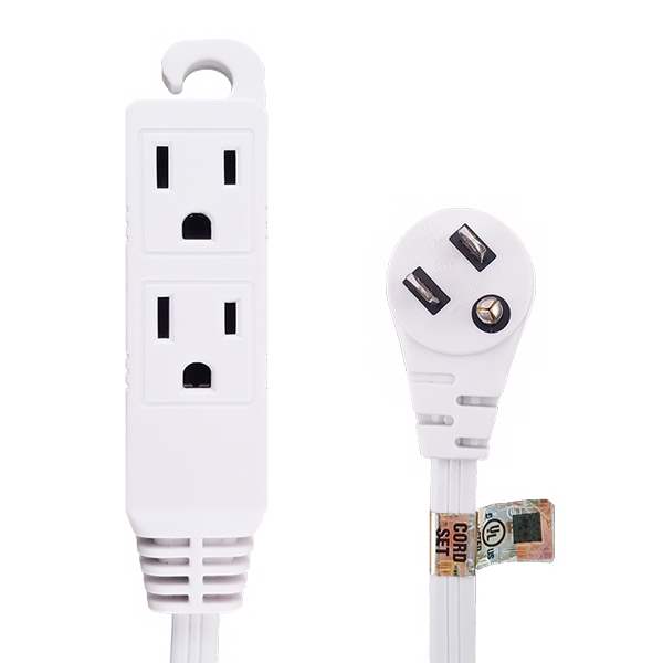 16 GAUGE 8FT FLAT ANGLE PLUG 3 OUTLET EXTENSION CORD
