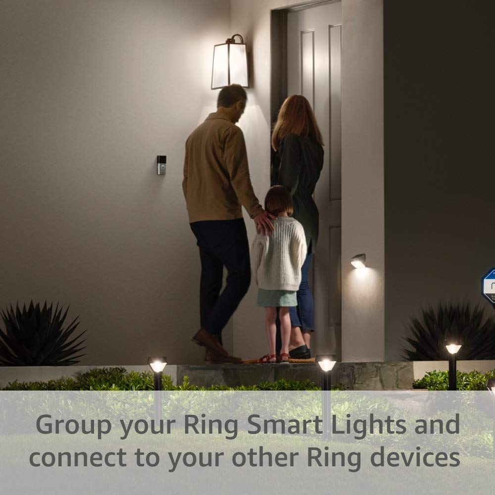 Ring Smart Lighting Solar Pathlight (2-Pack + Bridge) B07QSZG6QG