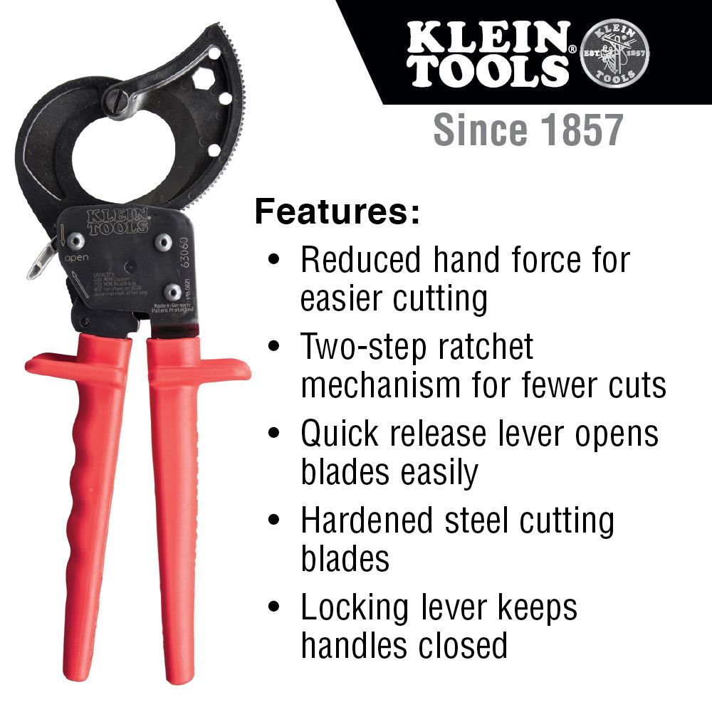 Klein Tools Ratcheting Cable Cutter 63060