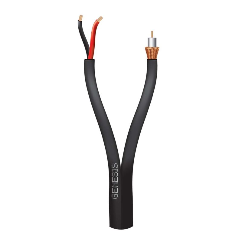 Genesis RG59 Bare Copper CM Reel Cable 500FT Black 65086108