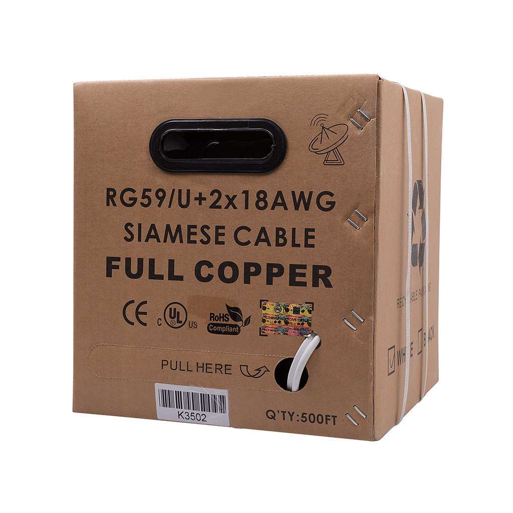 Karbon Cables Siamese RG-59 Full Copper White K3502