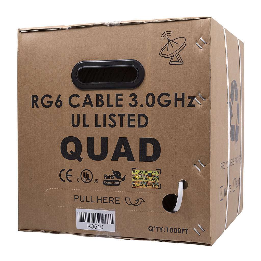 Karbon Cables RG6 Quad Cable 3.0GHz White K3510