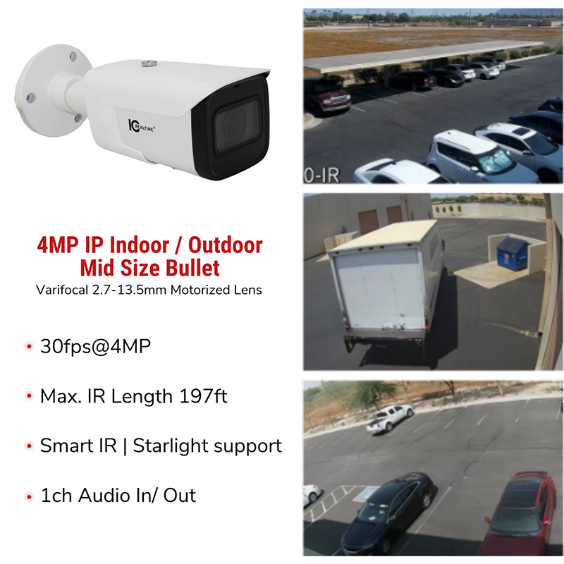 IC REALTIME 4MP INDOOR-OUTDOOR BULLET IP CAMERA IPFX-B40V-IRW2