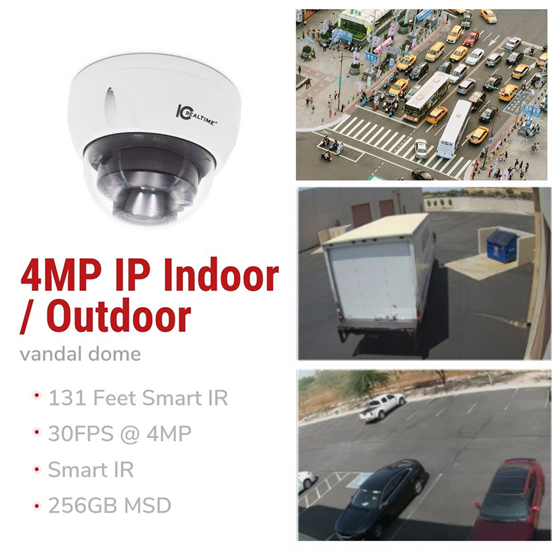 IC REALTIME  4MP Indoor-Outdoor Vandal IP Dome Camera  IPFX-D40V-IRW2