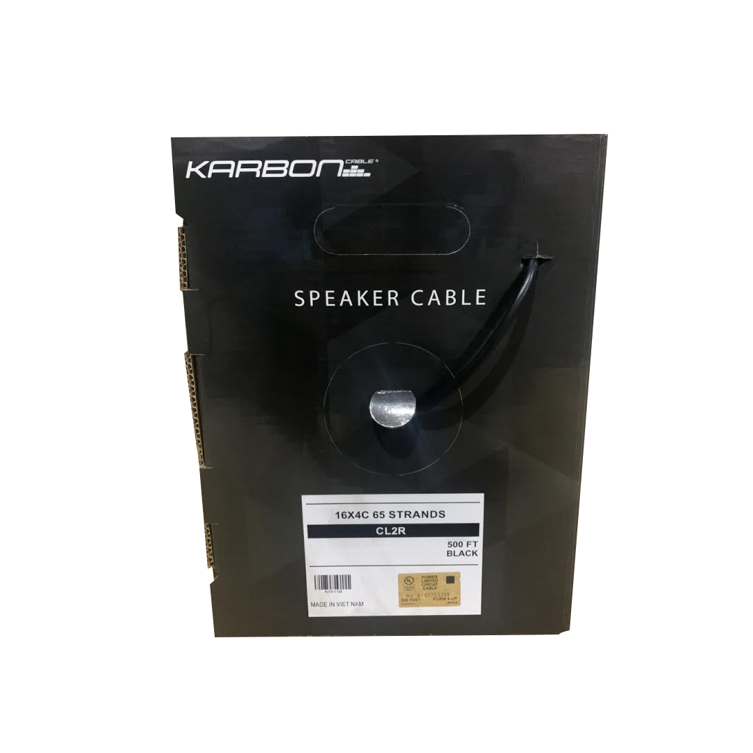 Karbon Cables 16/4 Black Audio Cable 500FT K5511B
