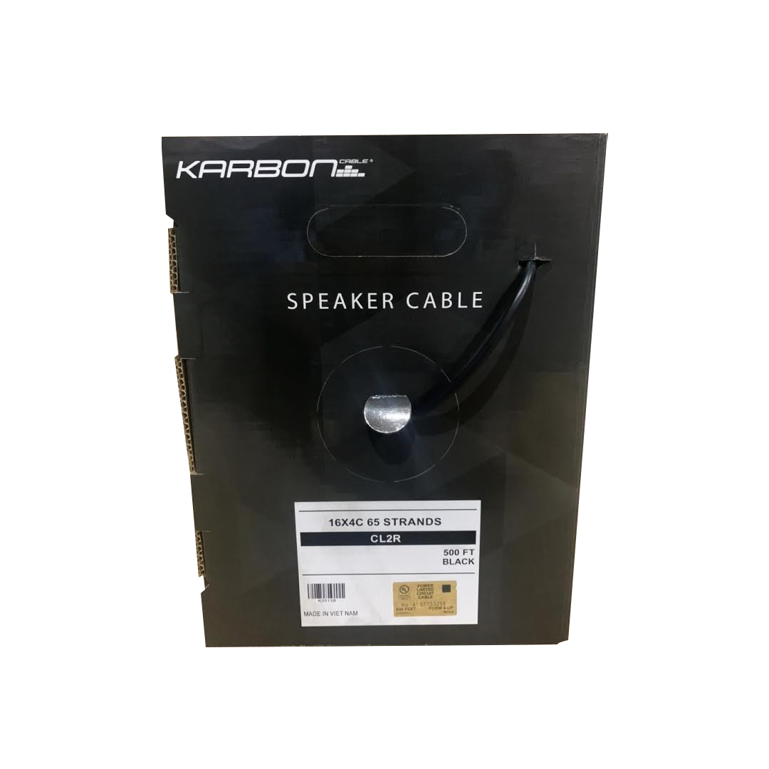 Karbon Cables 16/4 Black Audio Cable 500FT K5511B