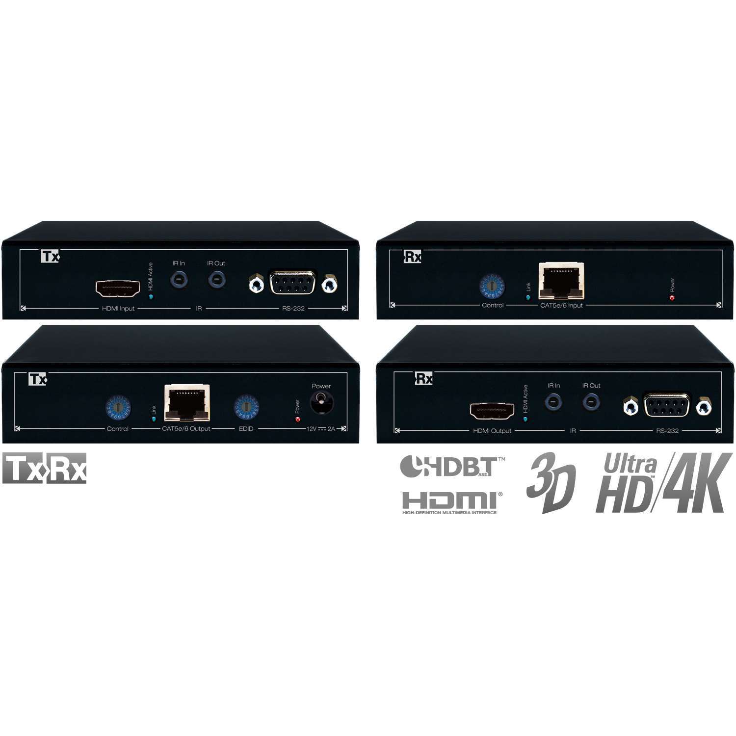 Key Digital Power over HDBaseT/HDMI via CAT5e/6 Extenders KD-X400POHK