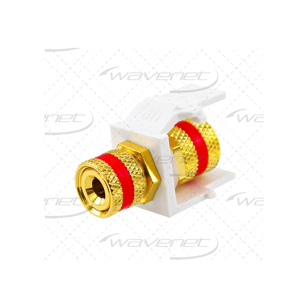 Wavenet Gold-Plated Binding Post For Audio Speakers Red/Black Pair White KSBP-BRPAIR-WH