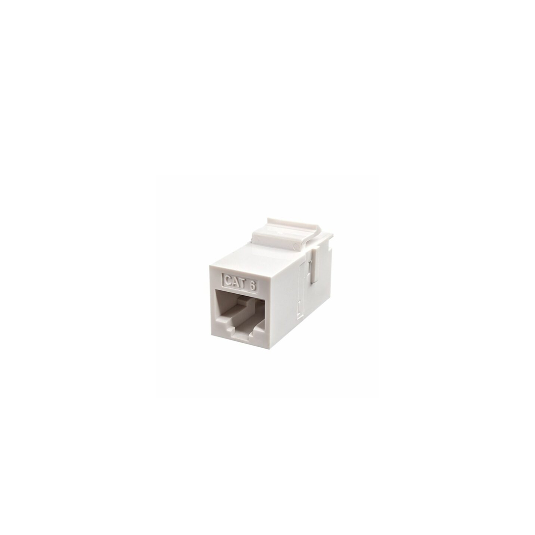 Simply 45 Cat6 Unshielded Keystone Feed-Thru Coupler – White – 10 Pieces S45-3260W