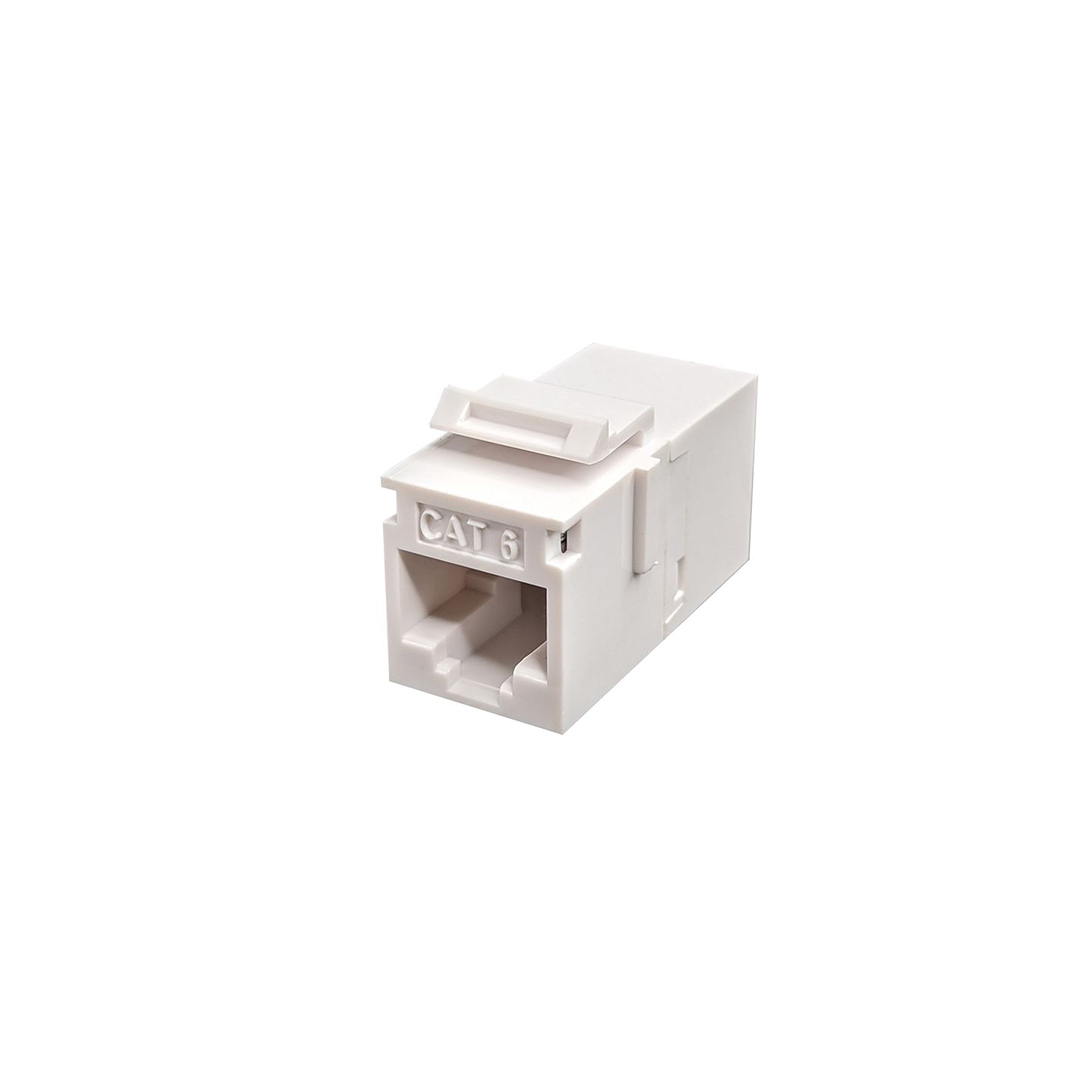 Simply 45 Cat6 Unshielded Keystone Feed-Thru Coupler – White – 10 Pieces S45-3260W