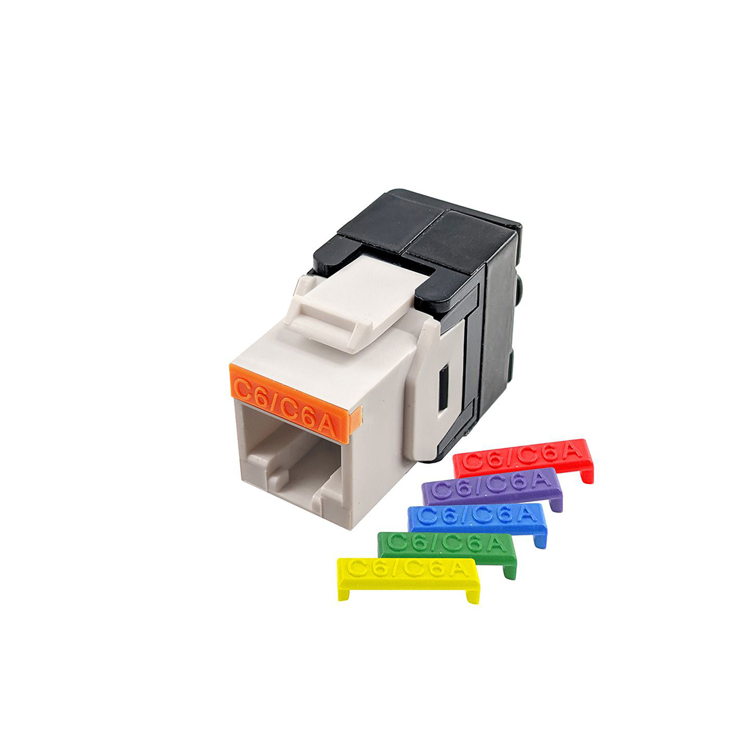 Simply 45 Cat6/6A UTP 180 Degree Keystone Jack 110 Style Toolless White S45-3600W