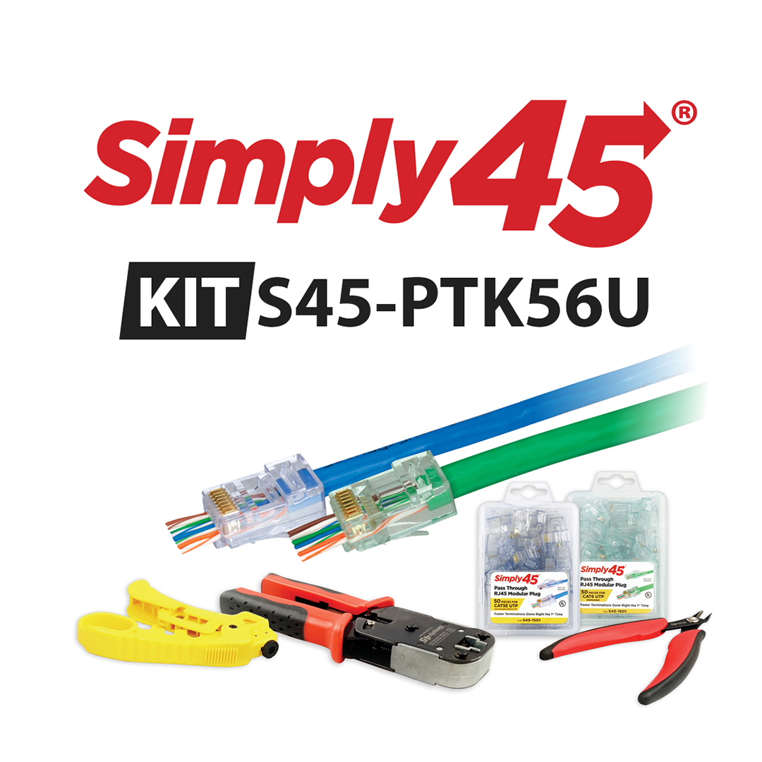 Simply 45 Pass-Through Series – Cat5/6 Pass Through UTP Starter Kit S45-PTK56U