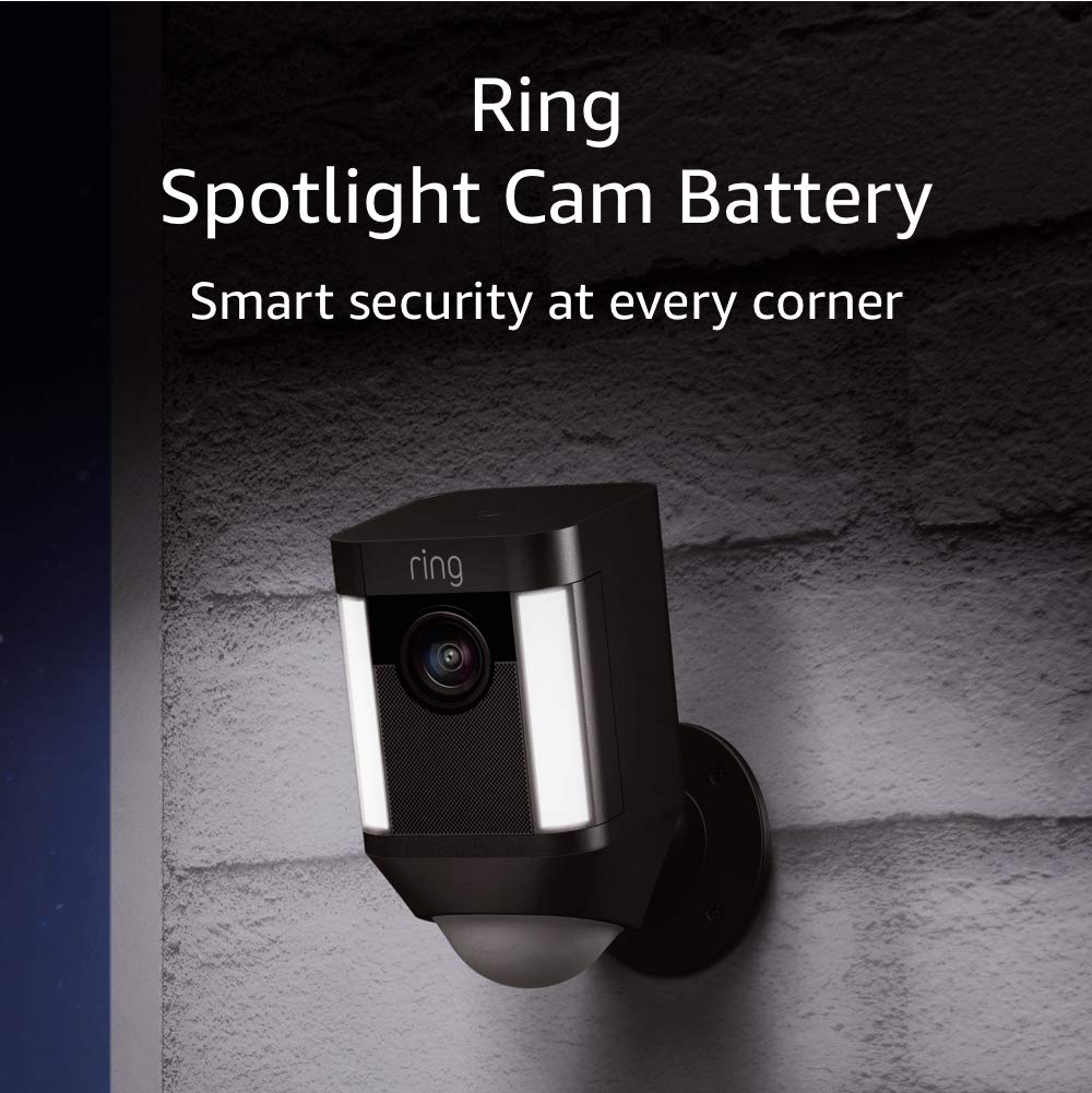 Ring Spotlight Cam Battery Black B0776ZCMMR