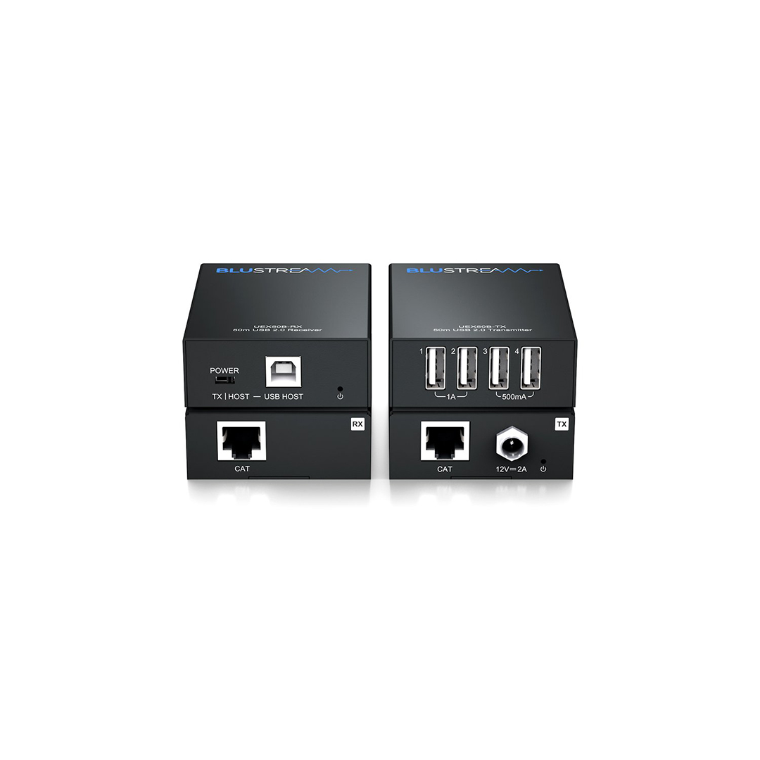 Blustream USB 2.0 Extender Set 50m, 4xUSB Type-A devices to 1xUSB Type-B host UEX50B-KIT