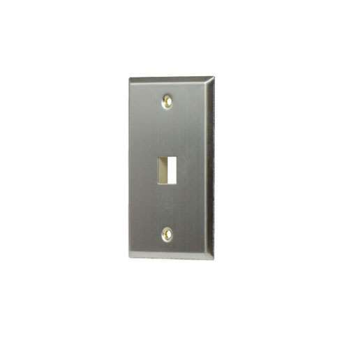 1-GANG, 1-PORT WALL PLATE, STAINLESS STEEL
