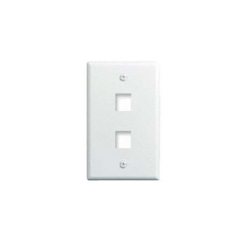1-GANG, 2-PORT WALL PLATE, WHITE 10 Pack