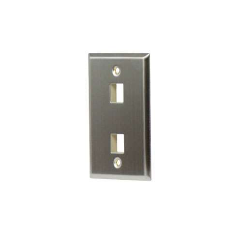 1-GANG, 2-PORT WALL PLATE, STAINLESS STEEL