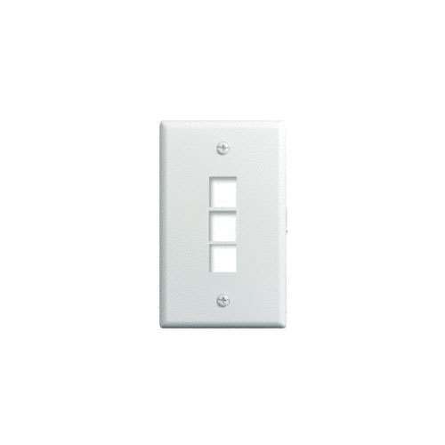 1-GANG, 3-PORT WALL PLATE, WHITE 10 Pack