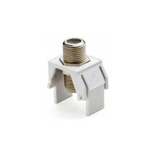 NON-RECESSED NICKEL F-CONNECTOR, WHITE 10 Pack