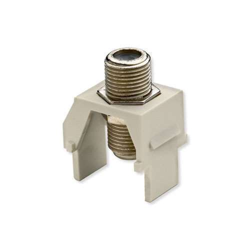 NON-RECESSED NICKEL F-CONNECTOR, LIGHT ALMOND 10 Pack