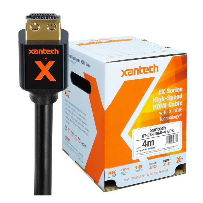 Xantech High-Speed HDMI Cable XT-EX-HDMI-4-6PK 4M
