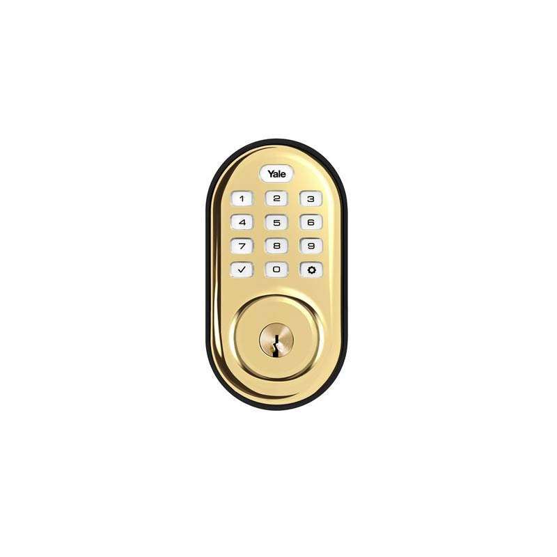 Yale Assure Lock Push Button Deadbolt Bright Brass YRD216-CBA-605