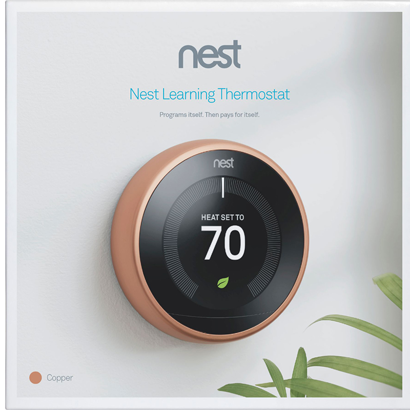 Google Nest Learning Smart Thermostat  3rd Gen. Copper T3021US