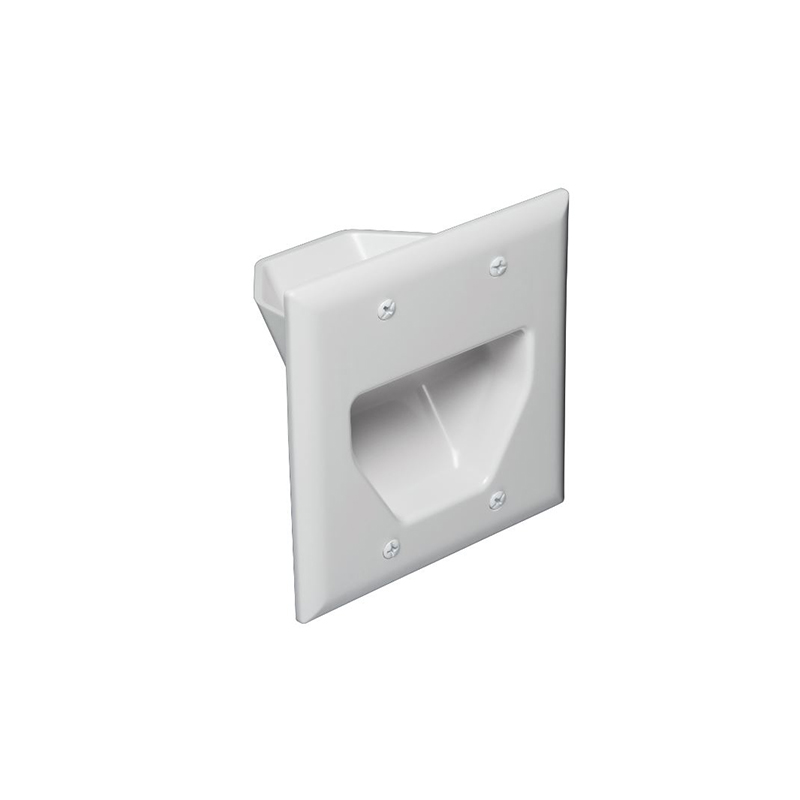 Data Comm  2-Gang Low Voltage Cable Plate 45-0002-WH