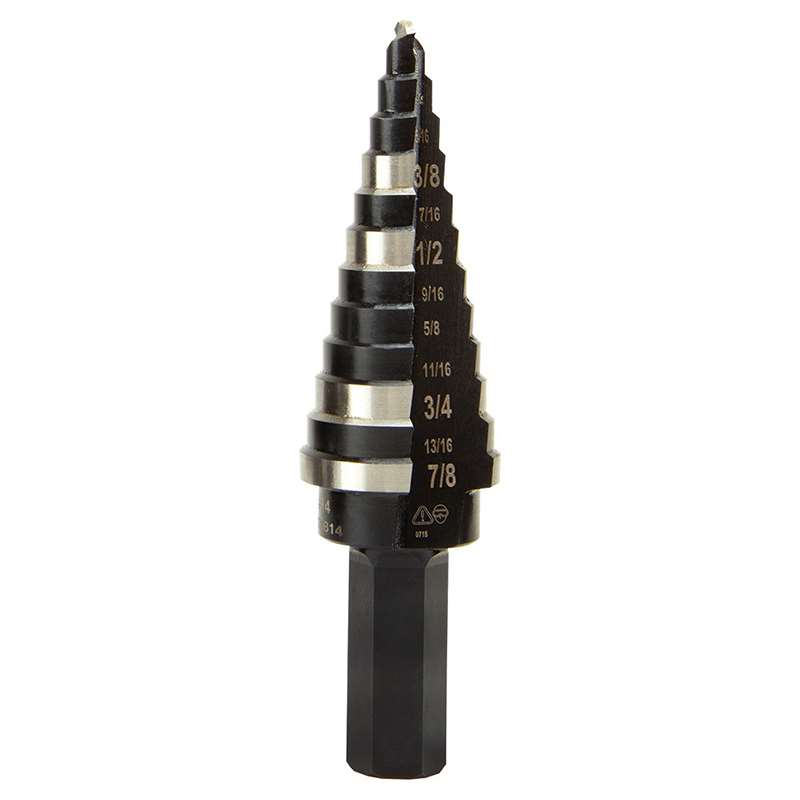 Klein Tools Step Drill Bit #14 Double-Fluted, 3/16 to 7/8-Inch KTSB14
