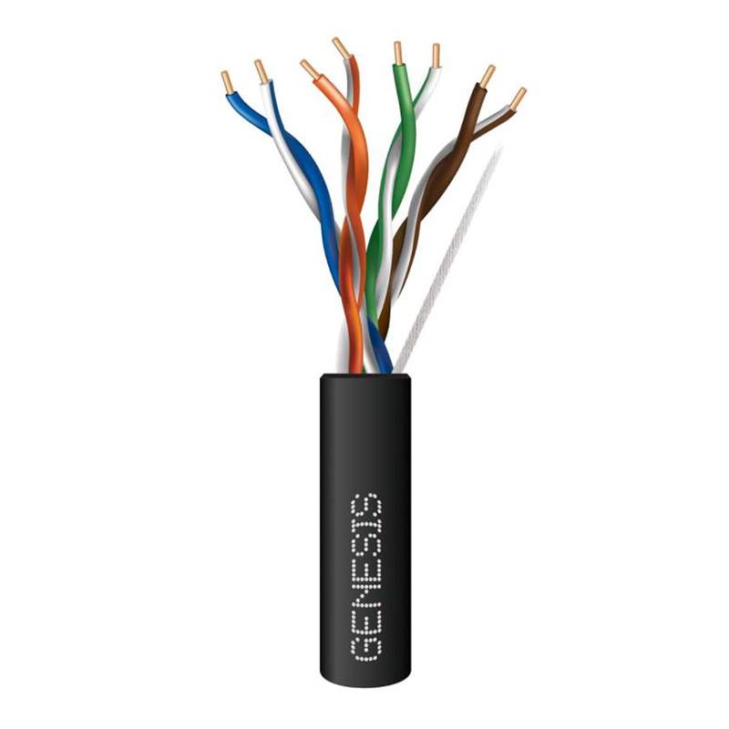 Genesis 24/4PR Cat 5e/UTP Riser Cable 1000ft Black 50781108