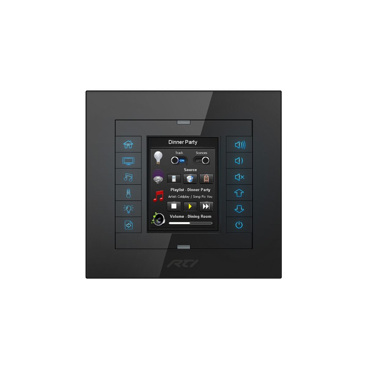 RTI 2.8" In-Wall Touchpanel Keypad With Black Bezel 10-210486-22 KX2
