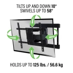 Super Slim Full-Motion TV Mount for Most 40"-90" TVs up to 125 lbs